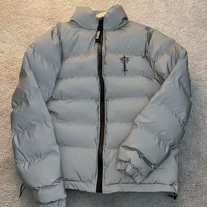 Trapstar Grey Reflective Puffer Jacket Size M